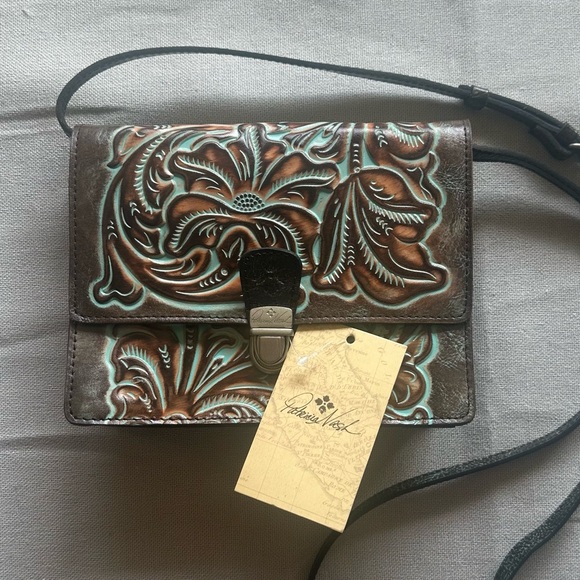 Patricia Nash Handbags - Patricia Nash Locri Tooled Leather Crossbody Purse